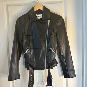NWT BB Dakota Faux Leather Motor Jacket, size XS